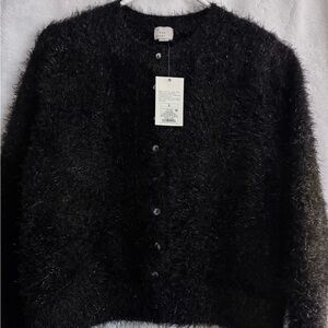 a new day Black Fuzzy Cardigan
